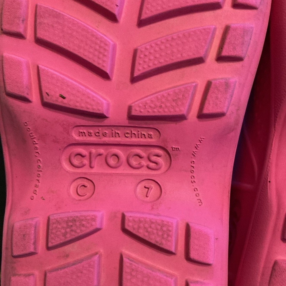 Girls Crocs pink water boots size 7 - Picture 8 of 9